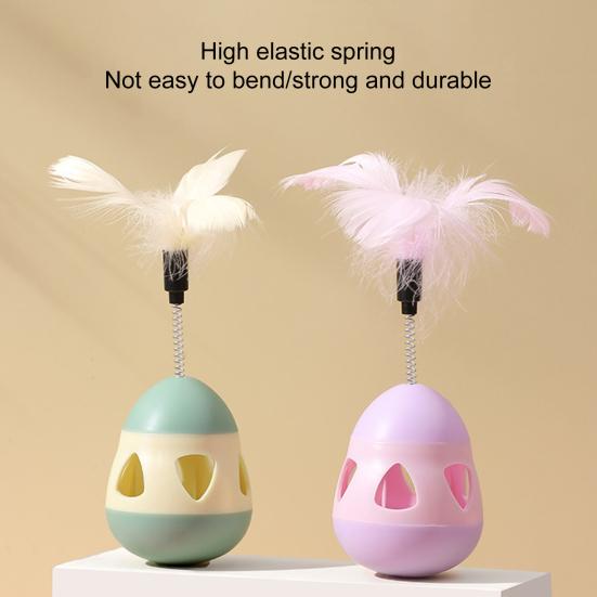 Katzenspielzeug, natürliche Zutaten, zufälliges Schütteln, 360 Grad rund, Würgen, glatt und vorbeugend, umweltfreundlich, Slow Food, PP-Material, Feder