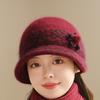 The Elderly Hat Women's Winter Velvet Warm Wool Hat Cold Protection Rabbit Fur Basin Hat