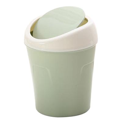 Desktop Trash Can Plastic Multifunctional Small Desk Countertop Garbage Bin with Swing Lid for Home Office Green