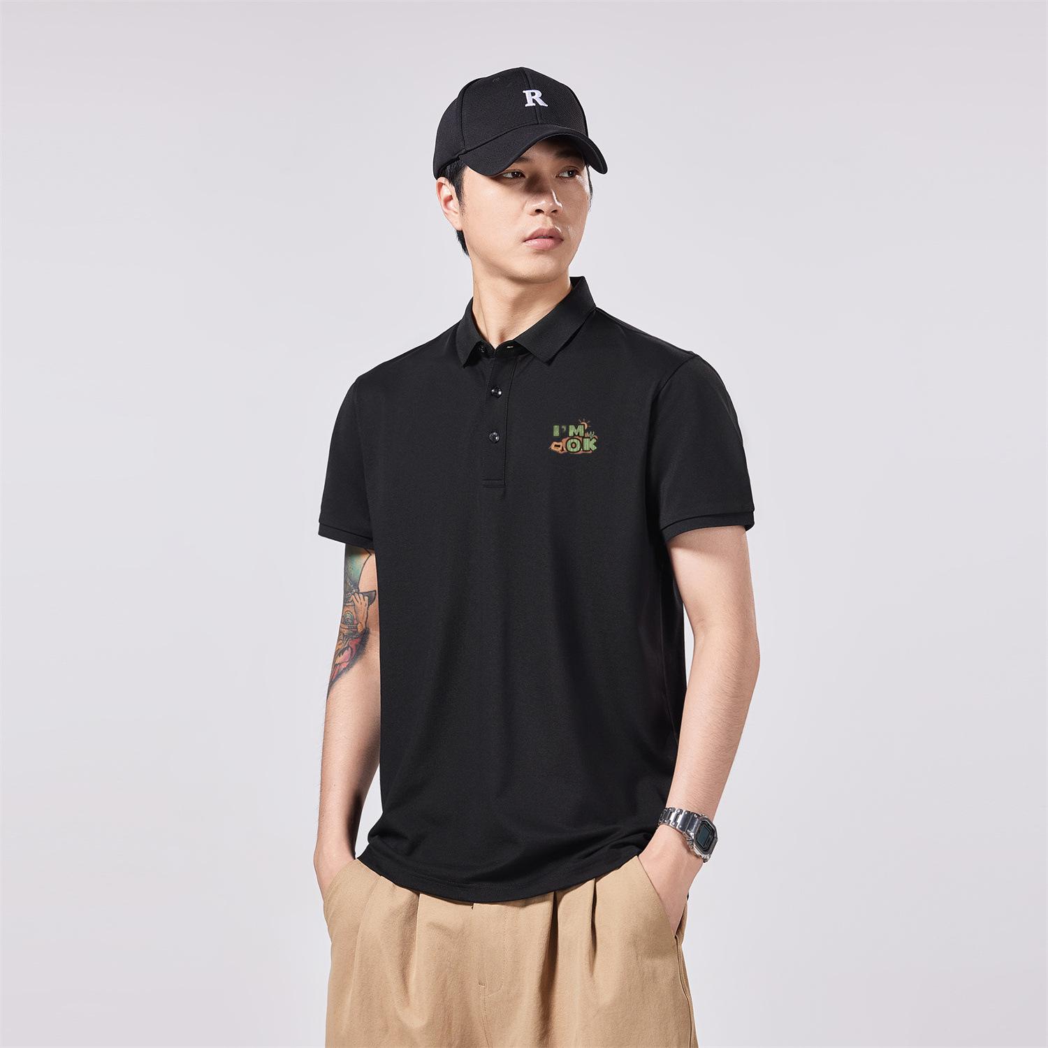 

Мужская футболка-поло с коротким рукавом, свободная, с лацканом, летняя, новая мужская рубашка 3XL