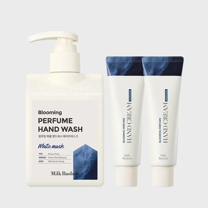 Blooming Perfume Hand Wash 250ml x 1 + Blooming Perfume Hand Cream 50g x 2 (White Musk)