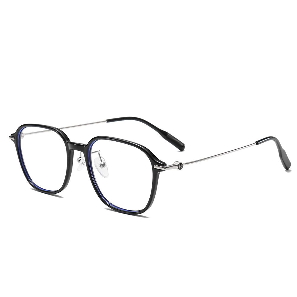 Korean New TR Frame Glasses Anti-blue Light Flat Glasses High-quality Metallic Glasses for Men and Women  MS8142