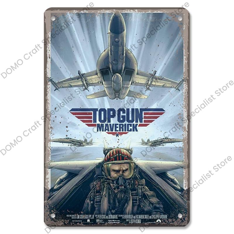 Vintage Airplane Plaques Metal Plate Top Gun Air Force Jet Aces Fighter Retro Metal Tin Signs Club Man Cave Home Wall Decor