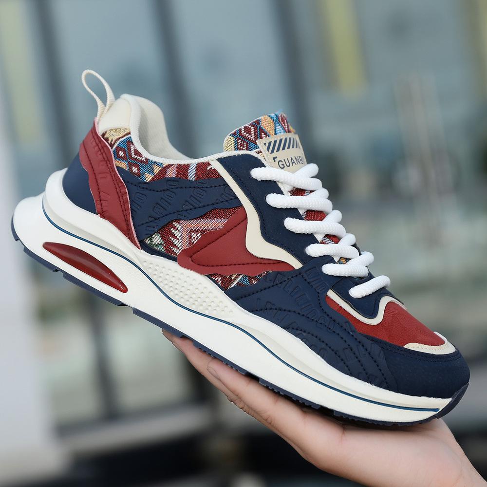 

Этническая вышивка, кроссовки папы, мужские, 2025, осень и зима, новые, удобная печать, мягкая подошва, универсальные, интернет-знаменитость, взрыв, повседневная обувь 42