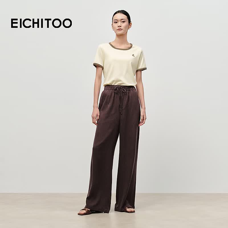 EICHITOO Women's Linen Blend Wide-Leg Pants
