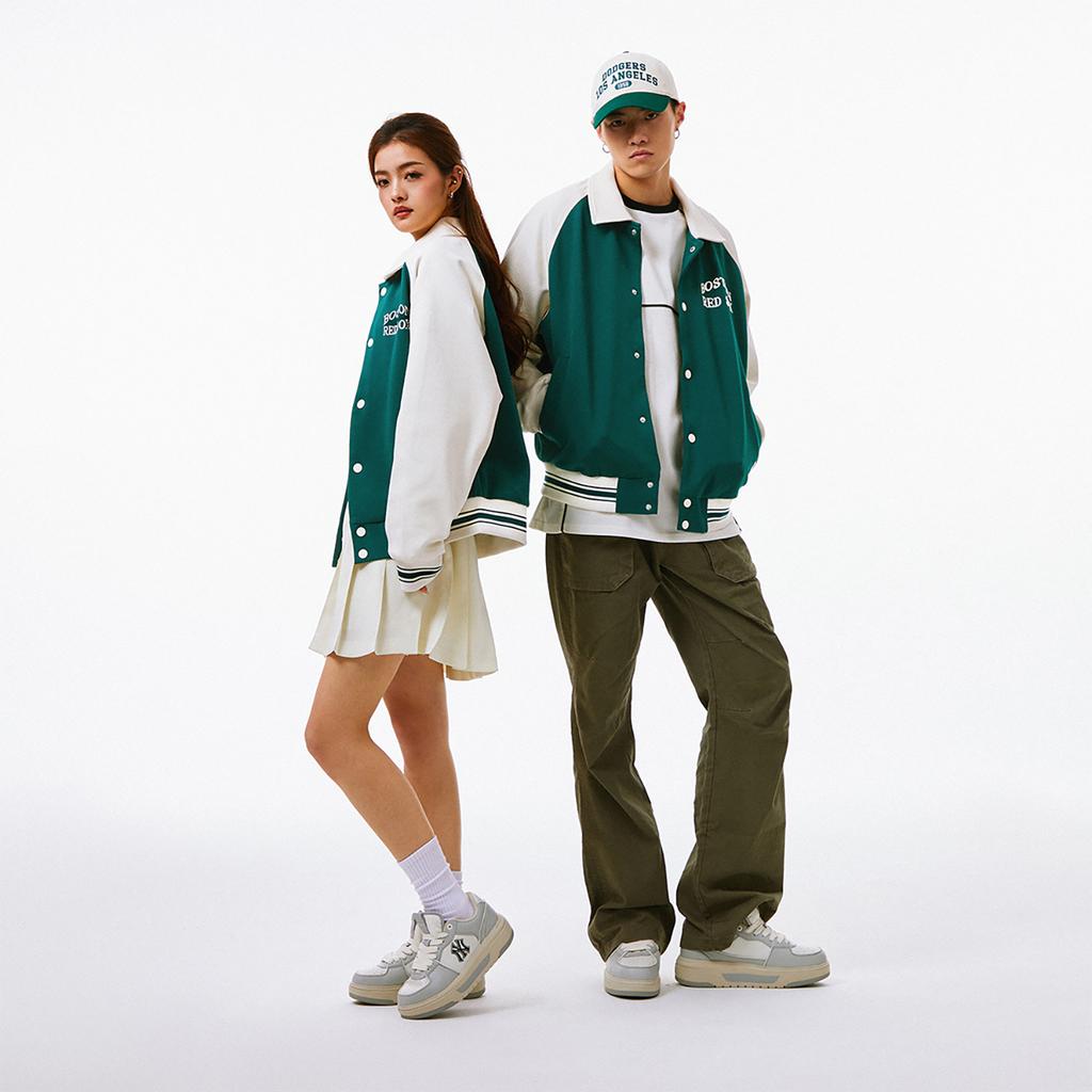 New MLB SS24 Baseball Jacket Unisex Dark Green 3AJPV1641-43GND