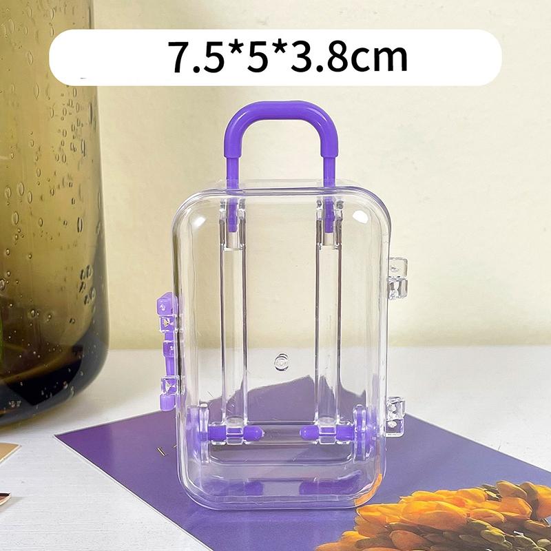 Transparent Jewelry Box Creative Mini Trunk Jewelry Organizer Simple Earrings Hairpins Storage Box Desktop Organizer Box