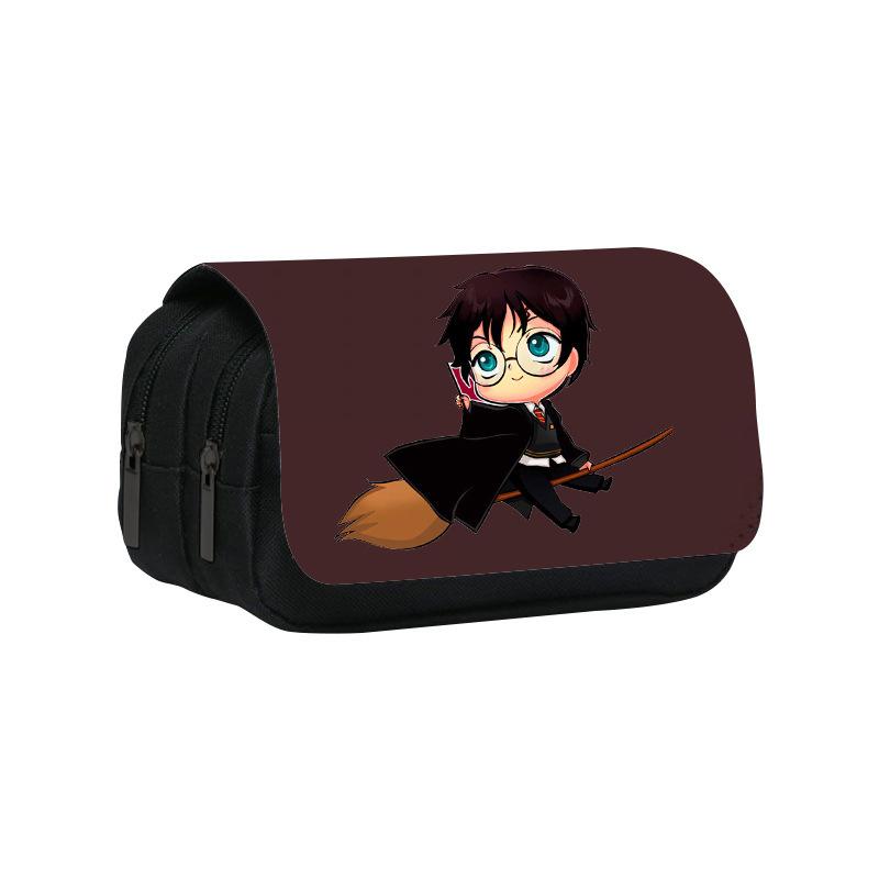 Harry Potter Harry Potte Rs Double Pencil Case Cartoon Anime Movie Print Student Pencil Stationery Case (as the picture,Harry potter)