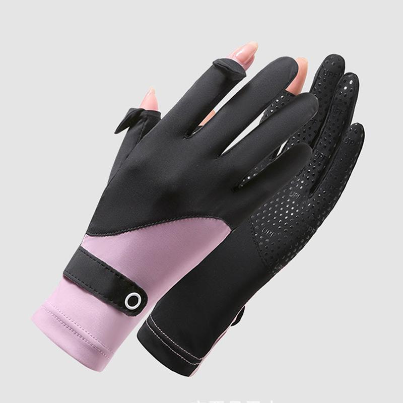 Lady Sunscreen Ice Silk Gloves Female Summer Sun Protection Gloves Fashion Cycling Driving Running Mittens Thin Anti-UV Gloves