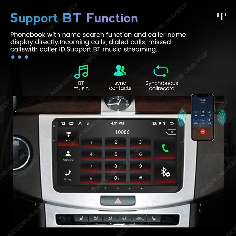 Navifly 9'' 2din Android Carplay Car Radio Multimedia Video Player GPS For Volkswagen Golf 5 6 Polo Passat B6 B7 CC Skoda Jetta