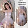 Sexy White Wedding Dress Bride Roleplay Costume Women Sexy Lingerie  See-Through Cosplay Clothes Erotic Pajama Sex Married Set