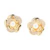 Elegant Classic Micro-inlaid Zircon Brushed Rose Stud Earrings Gold and Silver Pearl Flower 925 Silver Needle Earrings Earrings