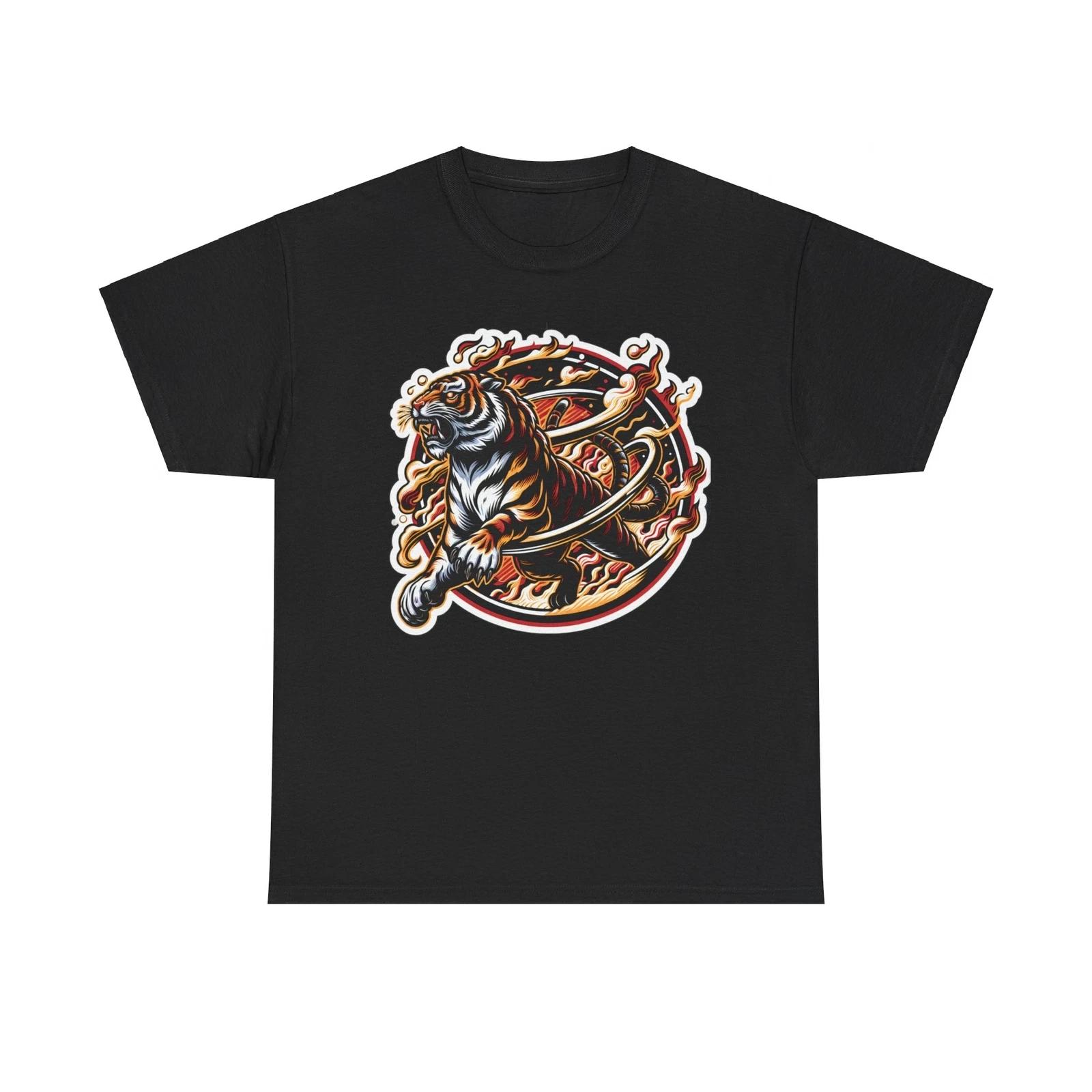 Unisex Adult T Shirt Tiger Ring of Fire Circus Graphic Tee Big Cat Animal S