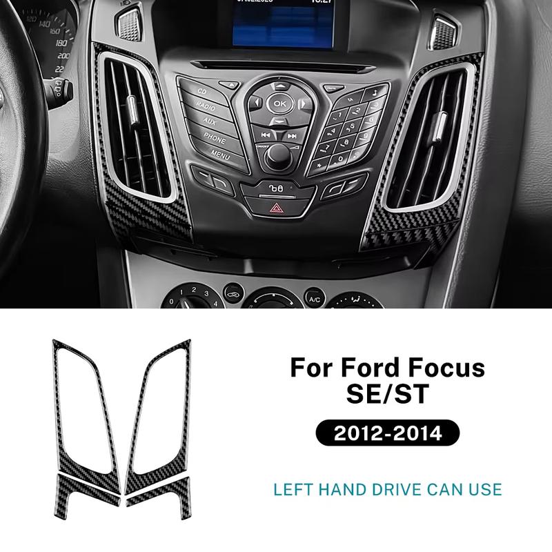 For Ford Focus SE ST MK3 2012 2013 2014 Real Soft Carbon Fiber Trim Sticker LHD Car Central Control Air Outlet Frame Accessories