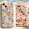 3D Embossed Stickers Perfect for Social Media Water Phone Craft Gifts Food-themed - Cute, 2-pack, Reusable, Decoration, DIY, Diaries, Bottles, Cases,