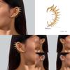 Punk Alloy Geometric Earrings No Piercing For Women Spring 2024 Fashion Jewelry