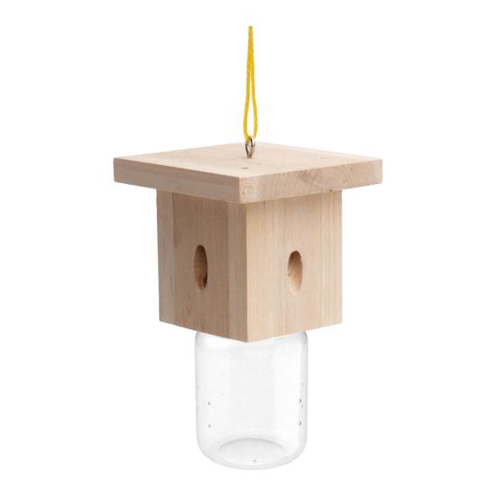Yousheng Carpenter Bee Trap Nest, Outside Hanging Bee Catcher, Wood And Glass Jar Design, Effective Carpenter Bee Removal for Home Yard