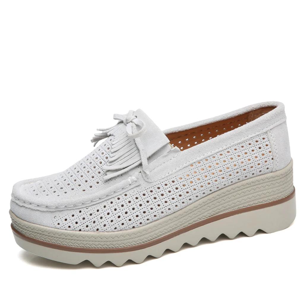 Genuine Leather Women's Casual Shoes Loafers Autumn Women Platform Shoes Sneakers Wear-resistant Women Flats Zapatillas De Mujer