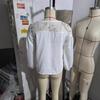 Women Off Shoulder Floral Mesh Panel Blouse Lantern Sleeve Elegant Casual White Top