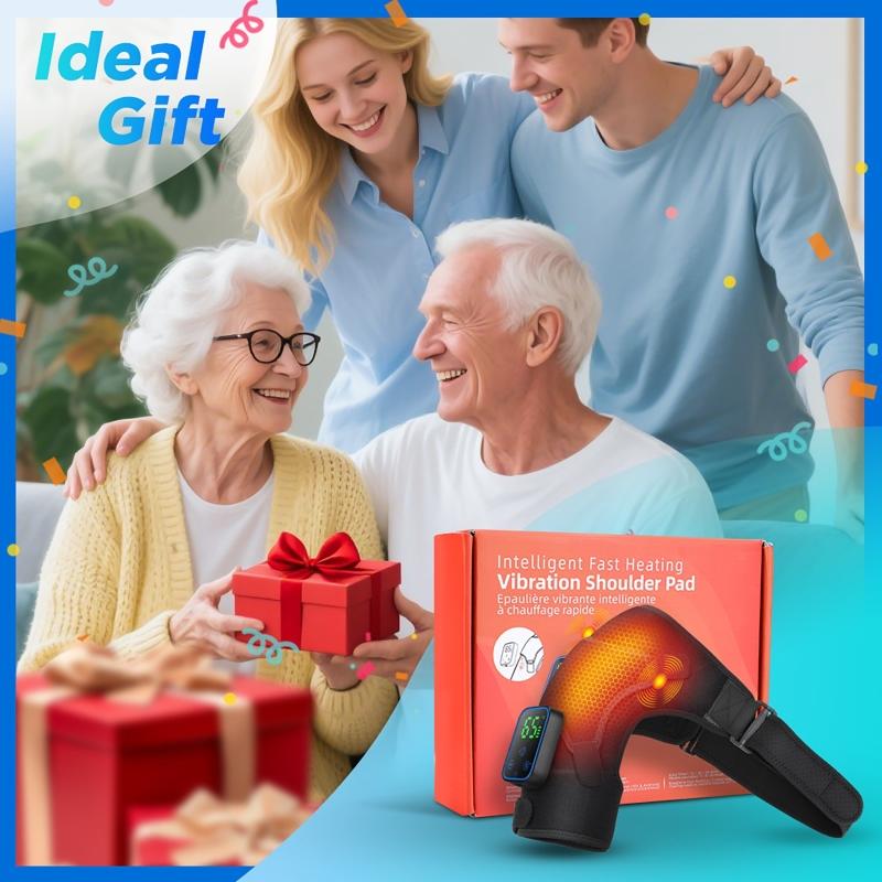 Portable Electric Shoulder Massager with Vibration and Graphene Heating Wireless APP Control Hot Compress Therapy Pad Removable Design