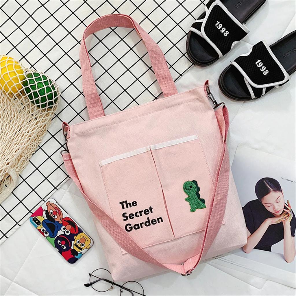 New Canvas Bags for Women Handbag Shoulder Bags Solid Color Totes Shopper Bags Casual Female Cross Body Bags