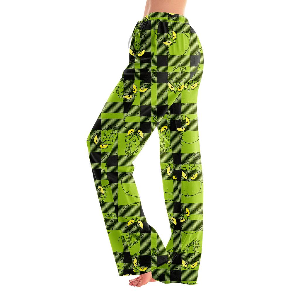 Pajama Pants Sleepwear Casual Drawstring Elastic Waist Pants Comfy Straight Yoga Loose Trousers