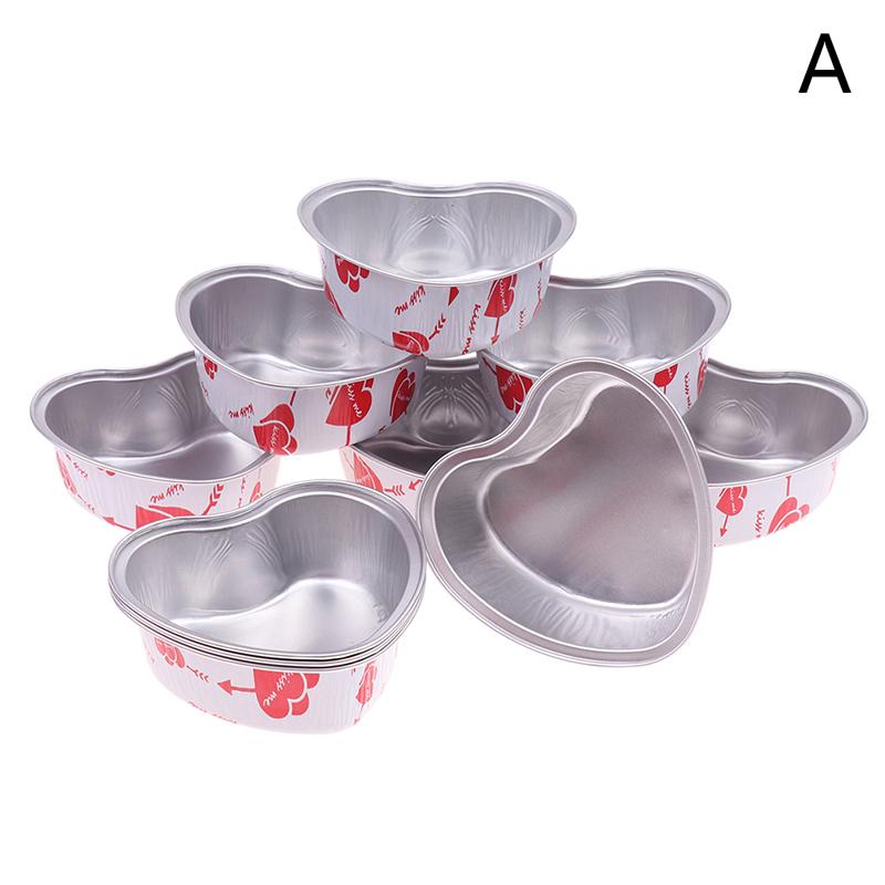 

10 шт./набор 100 мл алюминиевая фольга в форме сердца формы для кексов с крышками формы для выпечки флана
