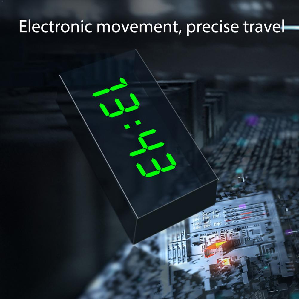 Solar Charging Powered Car Clock Auto Internal Stick-On Digital Watch 24-Hour 3-level Brightness Automatic Adjustment Car Clock
