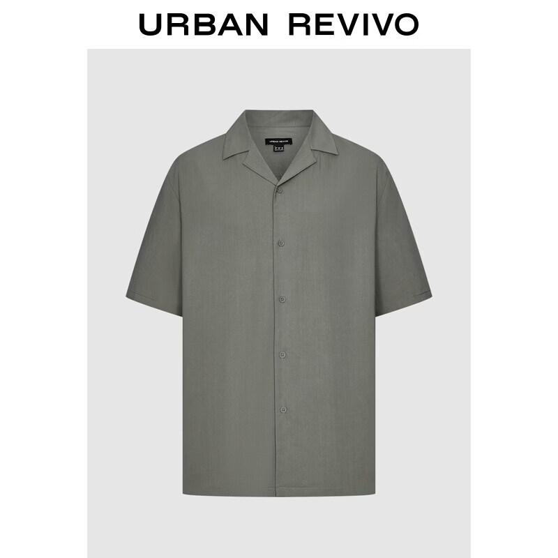 UR Men s Pleated Short-Sleeve Collared Shirt M