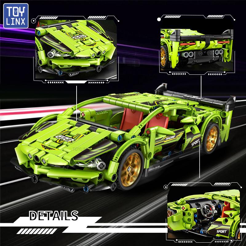 1:18 McLaren Pullback Car 425PCS Early Learning Development Benefits Intelligence Assembled Toys For Children's Christmas Gift