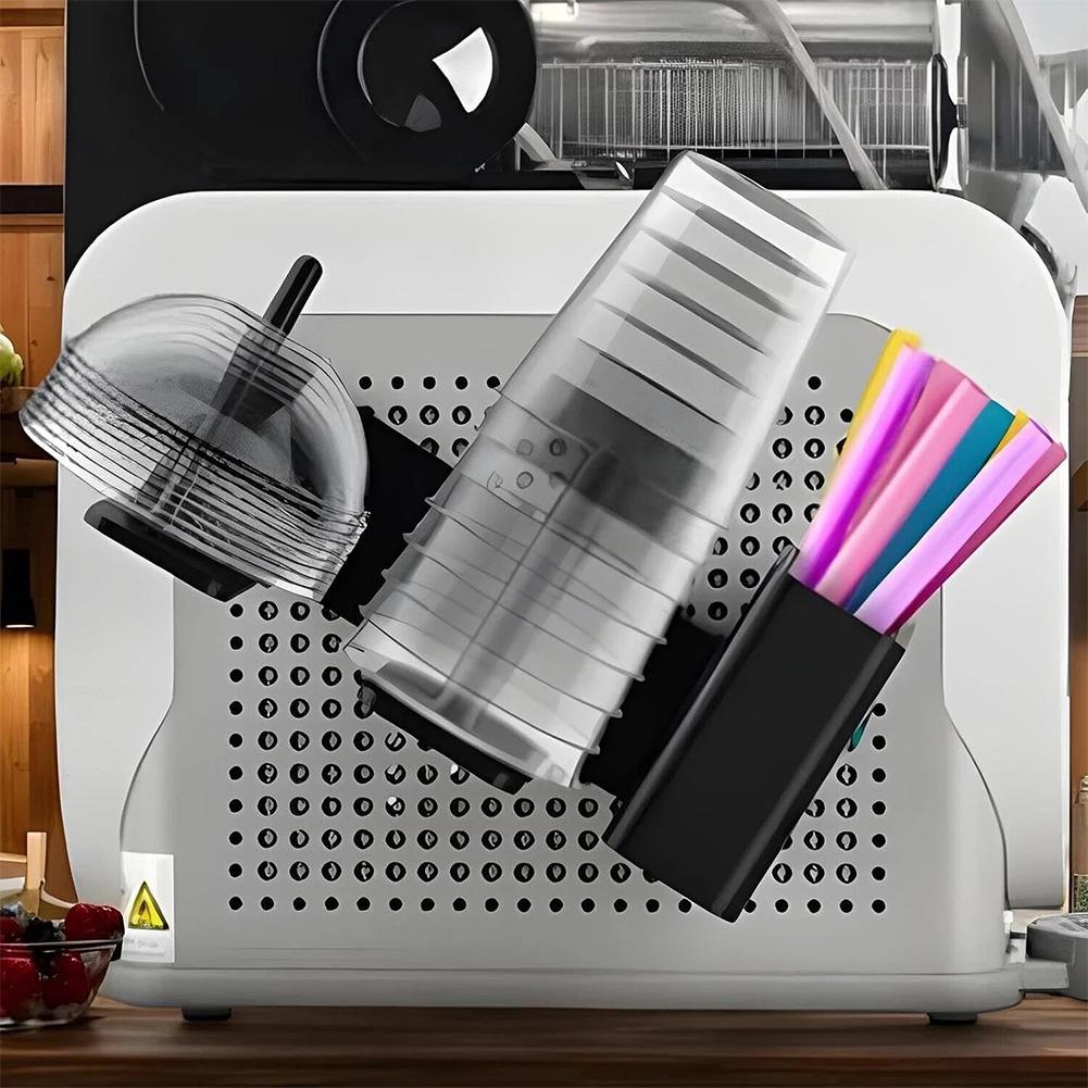 Cup Holder Lid Dispenser Paper Cup Holder Lid Dispenser Side-Mounted Drinkware Stand Counter Use for Home Kitchen Birthday