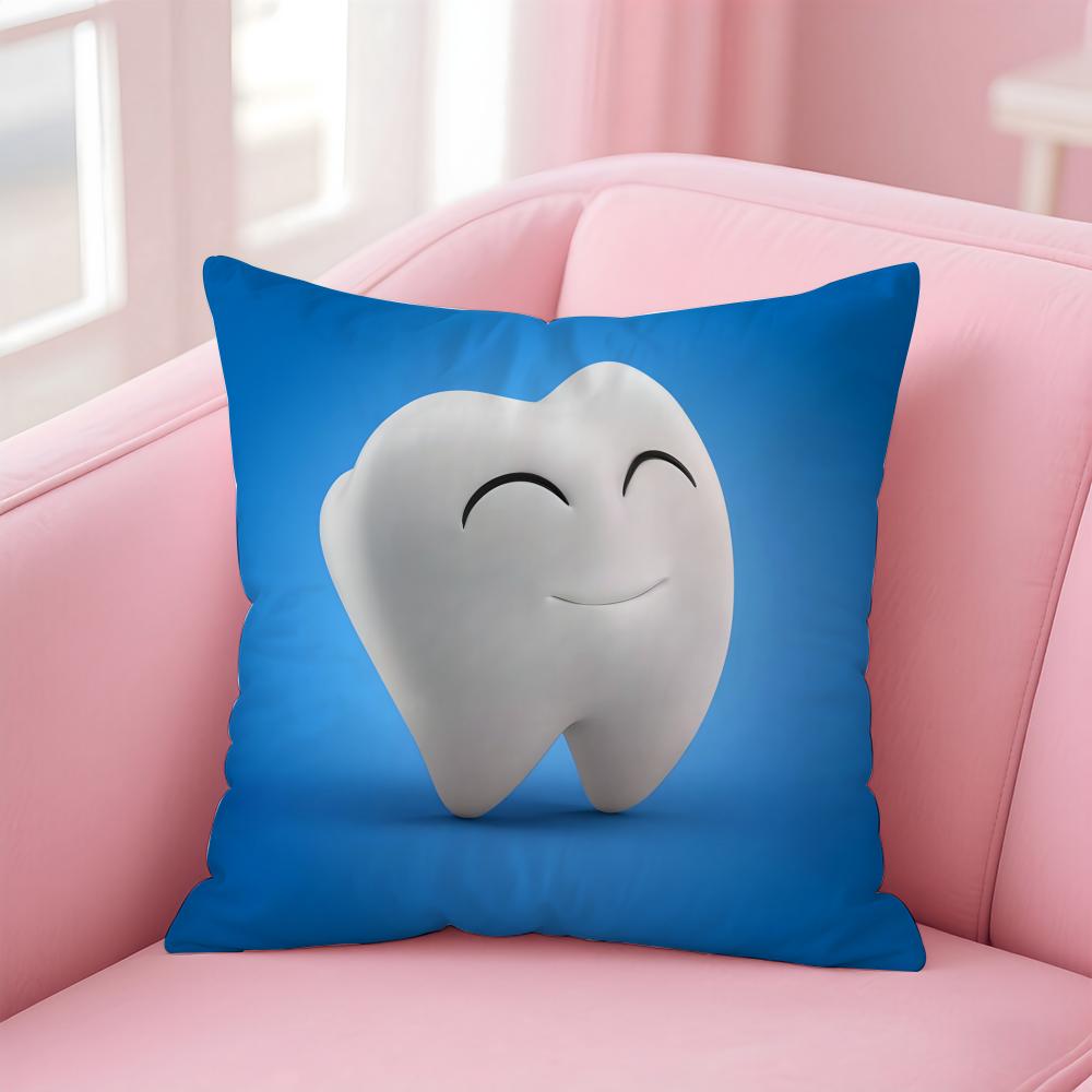 Cartoon Funny Teeth Anime Cushion Cover Pillow Case Soft Skin Friendly Fabric Concealed Zipper