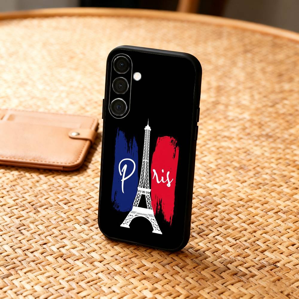 Paris Eiffel Tower Romantic Landmar  Phone Case For Samsung  A73,A21s,A22,A31,A32,A52,A53,A71,A80,Soft Black Shell