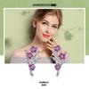 Aifuluo Pink Plum Blossom Zircon Stud Earrings - Pure Silver, White Gold Plated, S925.