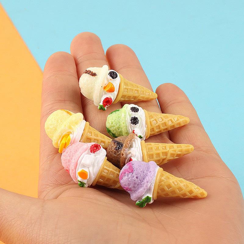 Simulation Ice Cream Resin Hair Clip, Keychain, and Shoe Buckle Accessories