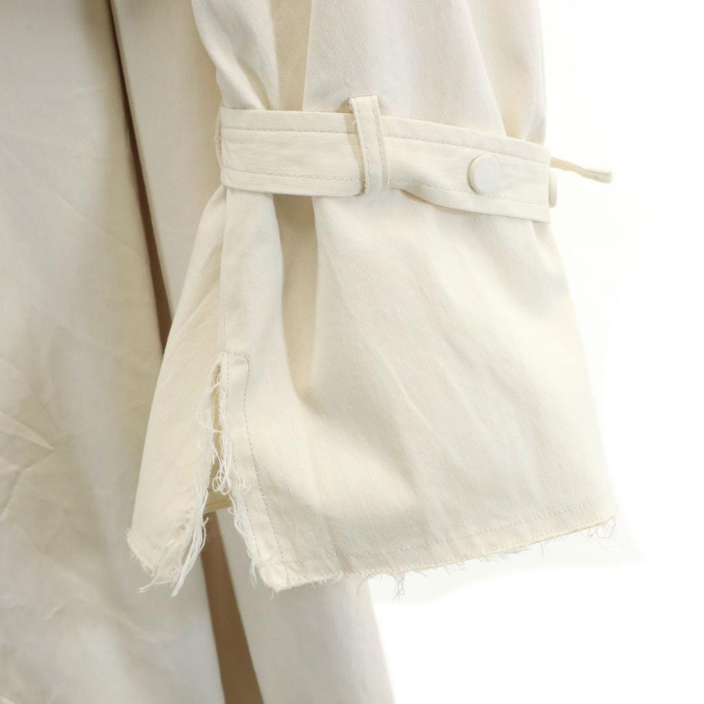 MAISON SPECIAL Cutoff-Mantel mit Glockenärmeln GRANDE Größe Elfenbein Damen Gebraucht