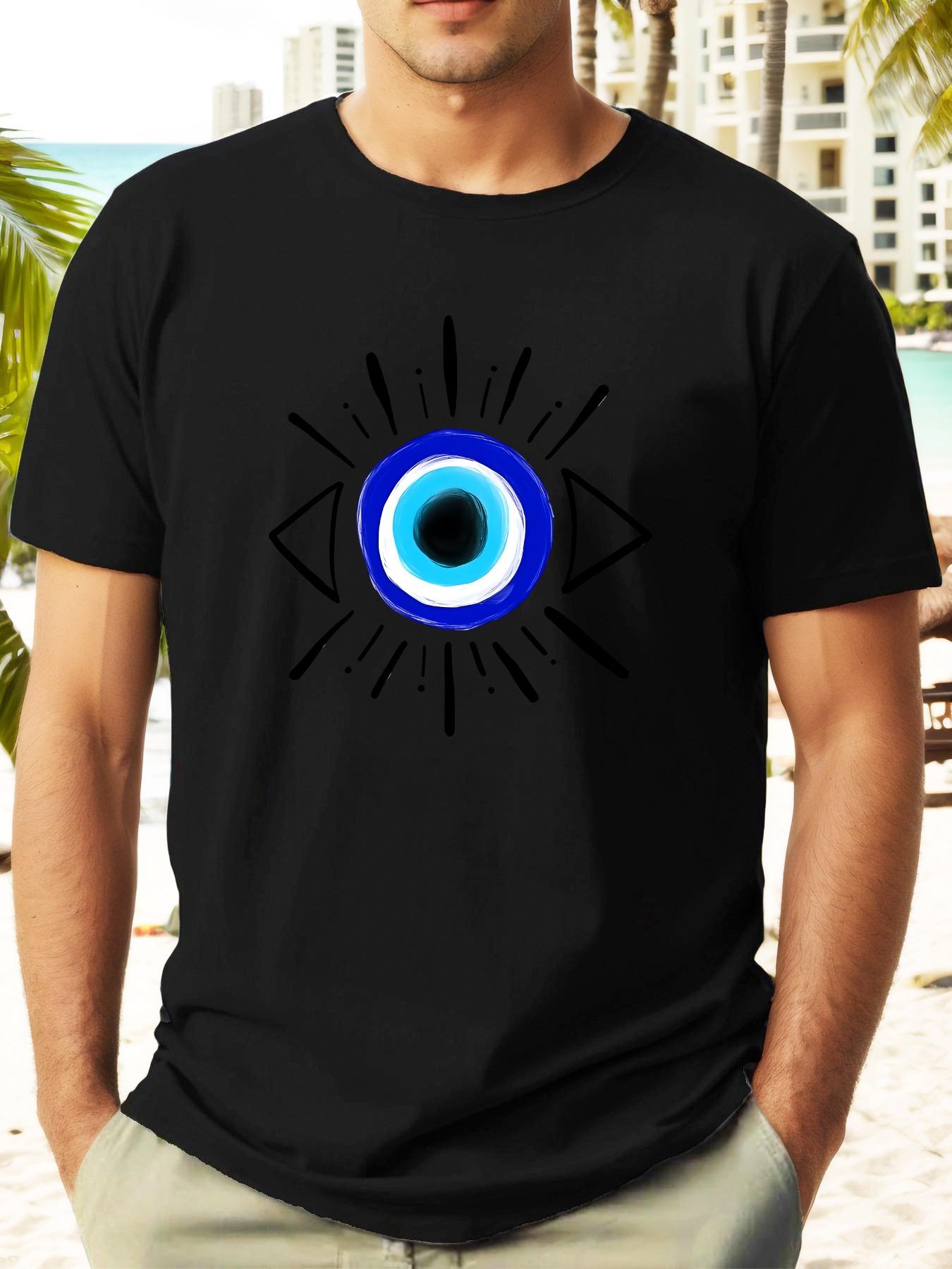 T-shirt - Vibrant Yellow with Blue Eye Graphic Print S