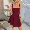Women's Fashionable And Elegant Camisole Backless Solid Color Dress
