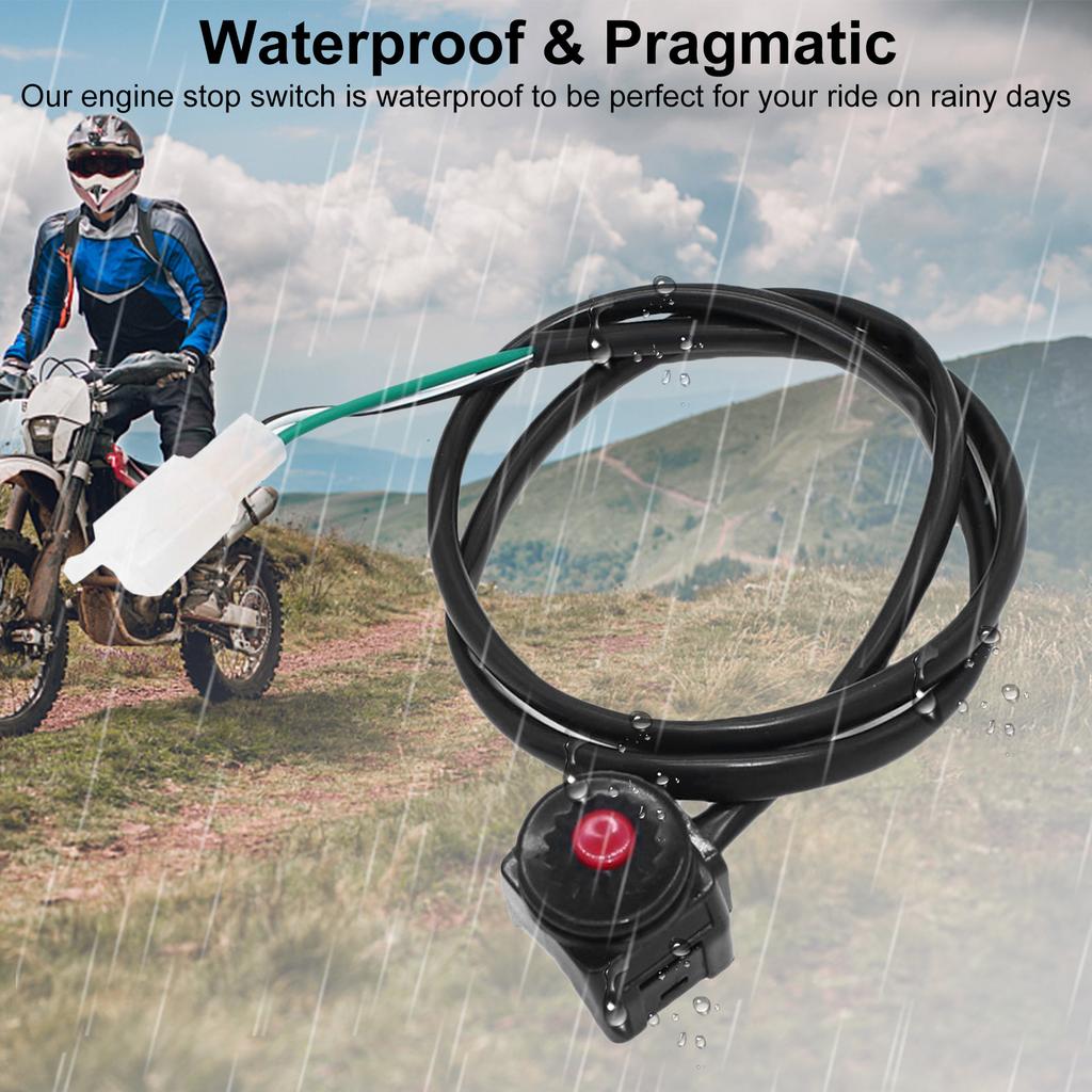Waterproof Motorcycle Engine Stop Switch Handlebar Mounted For 22cm Moto Engine Stop Start Switch Switch Button For ATV
