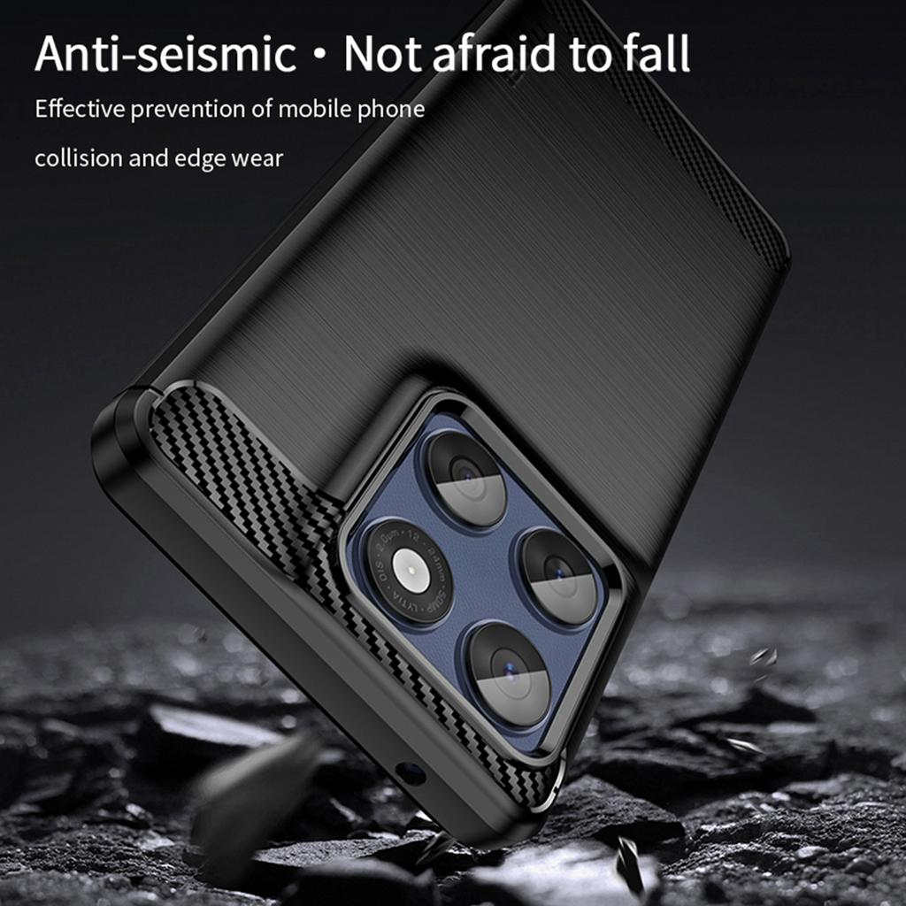 Pro Motorola Edge 60 Fusion 5G Zadní kryt MOFI Kartáčovaná textura Uhlíkové vlákno Měkké TPU pouzdro