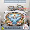 2/3pcs Set Sacred Devotion Wings Cross Flower Angel Jesus Door To Heaven Bedding Set Digital Print Quilt Cover Set
