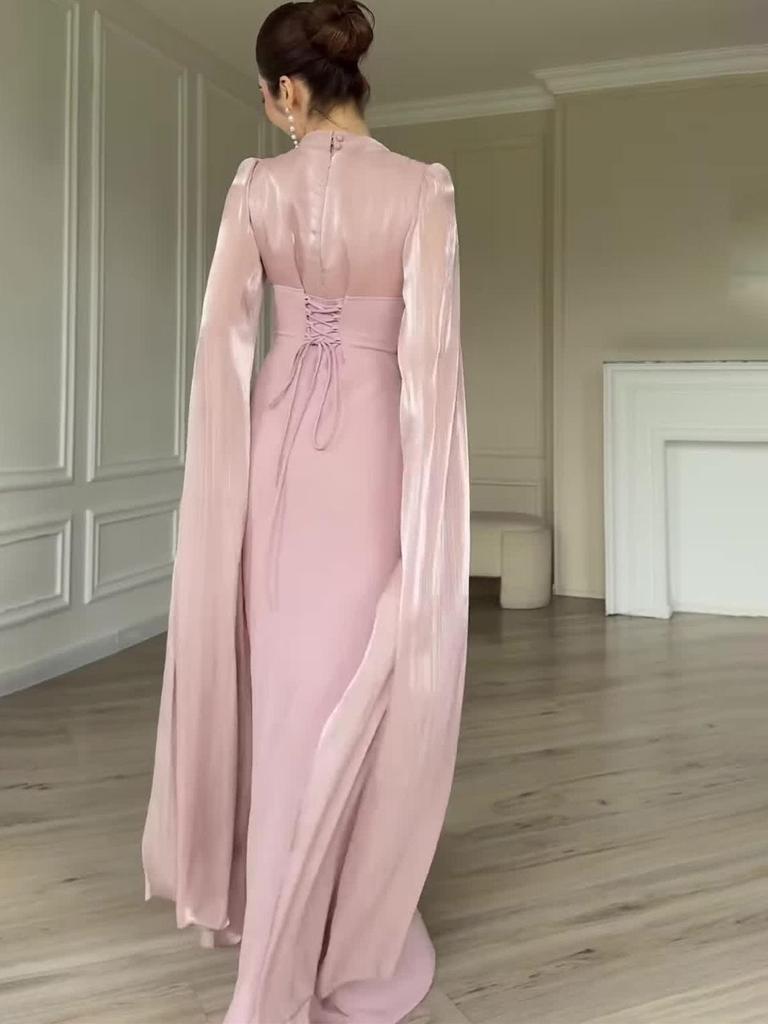 2025 Spring Elegant Long-Sleeve Silky Dress