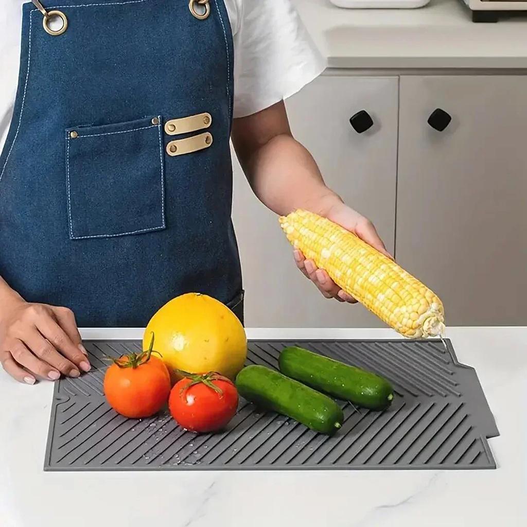 1PC Silicone Drain Pad Drying Mat Pots Dish Drain Mat for Kitchen Tableware Non-slip Mats Anti-scald Coaster Kitchen Utensils
