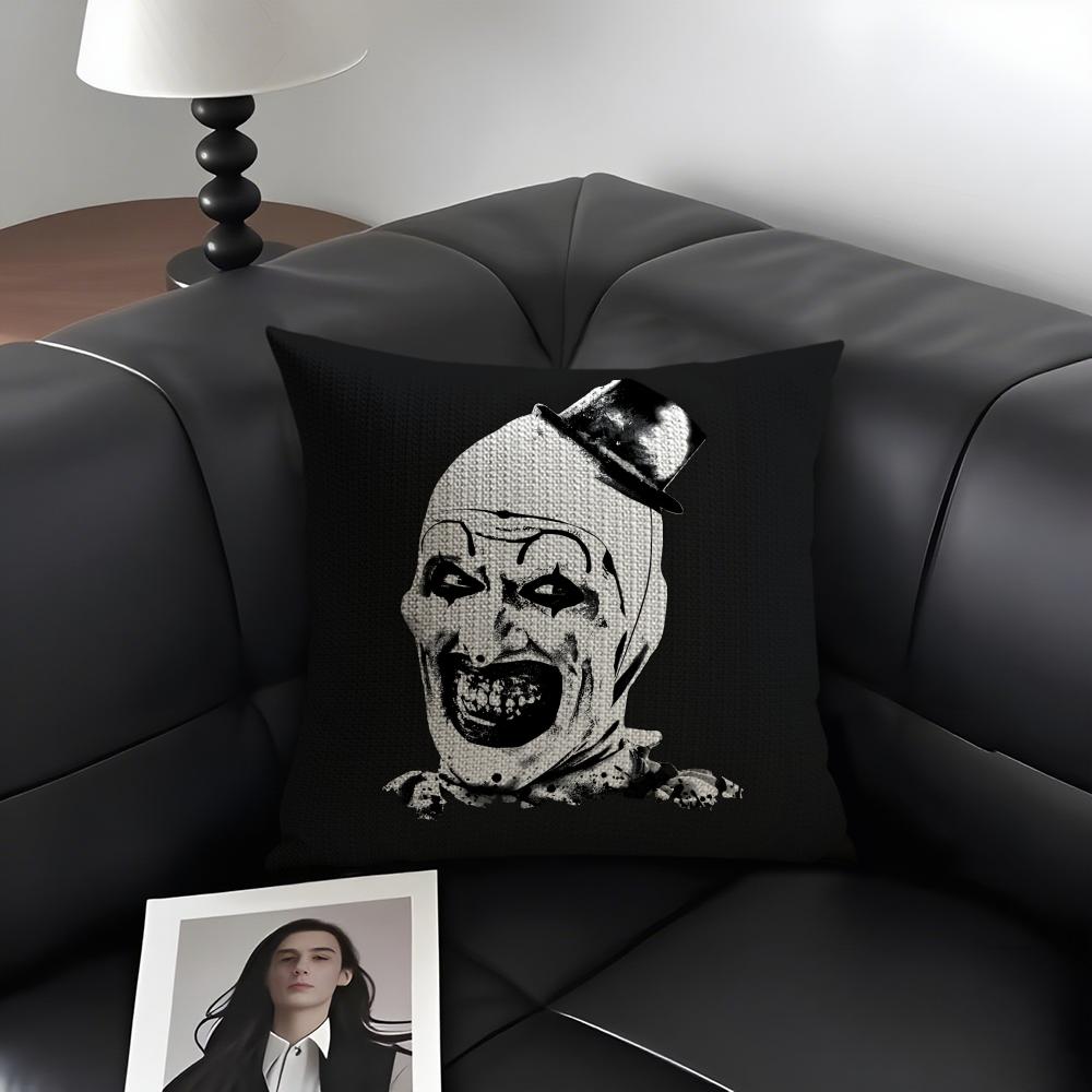 

Classic Movie Terrifier Cushion Cover Natural Linen Organic Fabric DoubleSided Printing Sofa Home Decor Gift Pillow Case 30x30cm