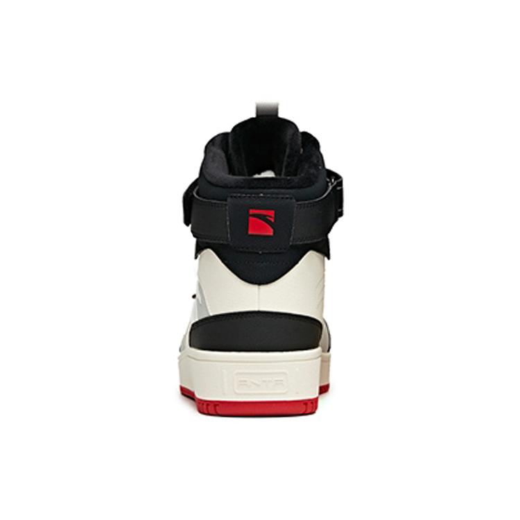 New Anta Thermal, Slip Resistant, And Abrasion Resistant Coverage High Top Skateboard Shoes Men's White Black 912048900-3
