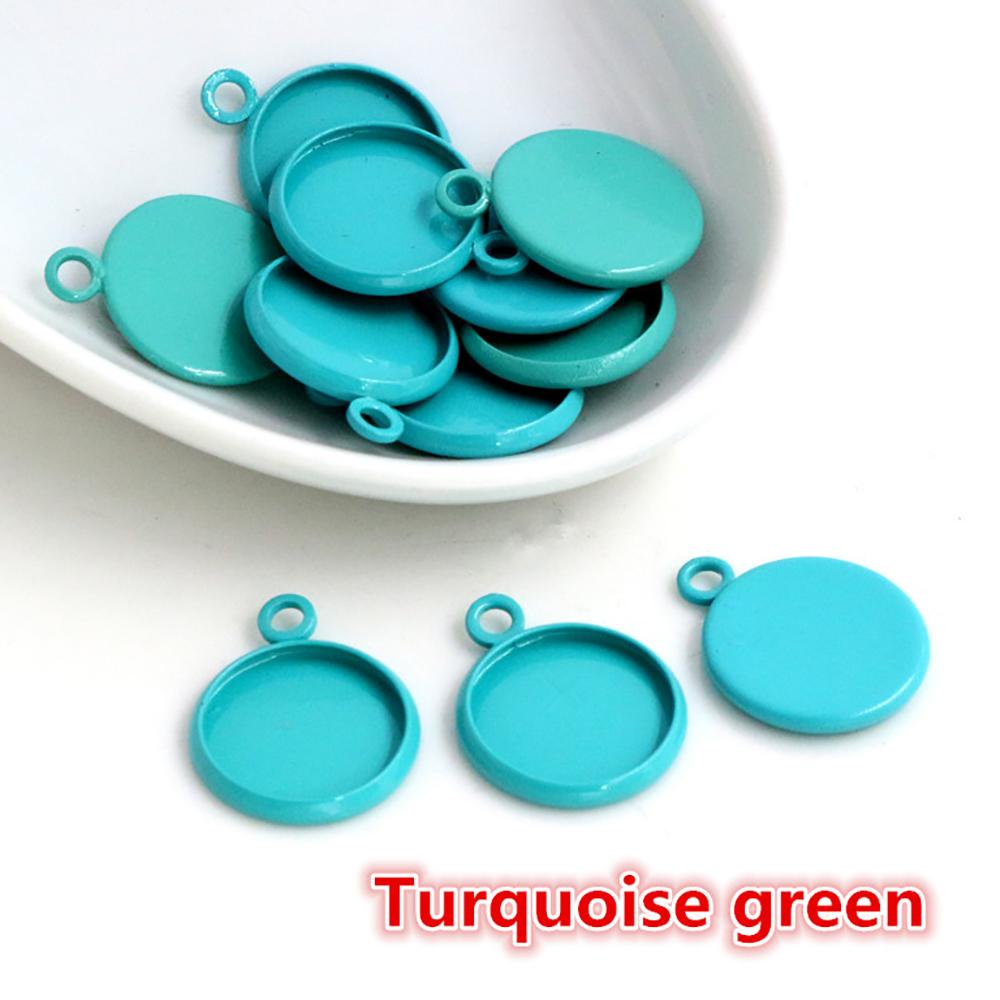 20pcs 12mm Inner Size Simple Pendant Cabochon Cameo Blank Base Setting Bezel Tray Charm for Earrings Bracelet Necklace Findings 