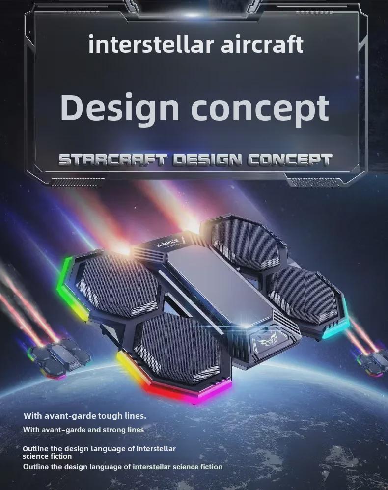 F32 Silent Laptop Radiator with RGB Lights – 15.6 Inch Cooling Bracket