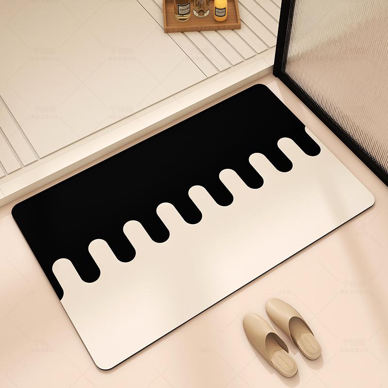 Bathroom Absorbent Floor Mat, Diatom Mud Quick-drying Mat, Toilet Door Carpet, Toilet Anti-skid and Anti-drop Foot Mat