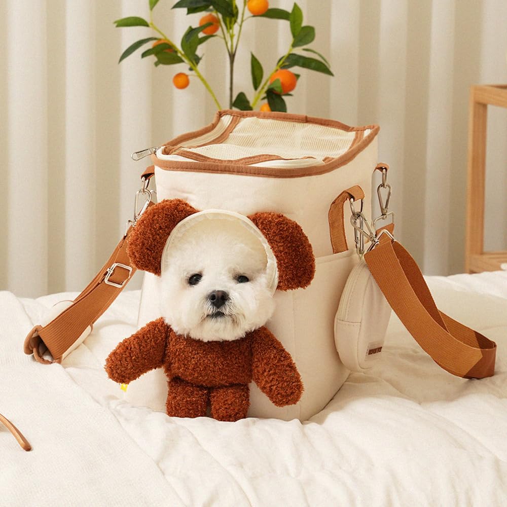 Pet Carrying Shoulder Mesh Pet Teddy [Seven Pet] Bag, Hand-held, Bag, Outing, Material, Supplies, Dog, Cat, Travel, Stylish, Cute, Soft, Shoulder,