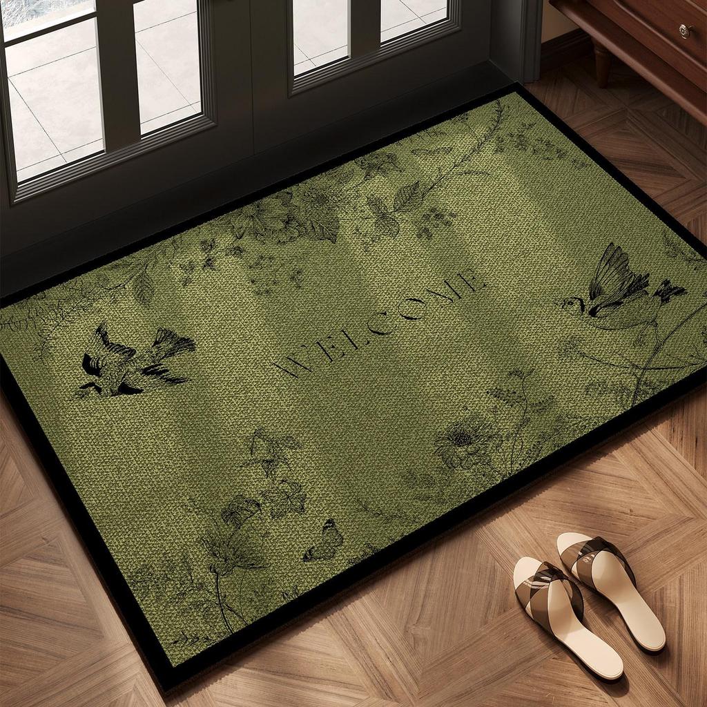 Vintage Door Mat: High-End, Non-Slip, Easy Clean, Cuttable, Dirt-Resistant, Wash-Free for Home Use